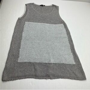 Lafayette 148 New York Knit Sleeveless Sweater Women Size‎ Small Grey Gray *FLAW